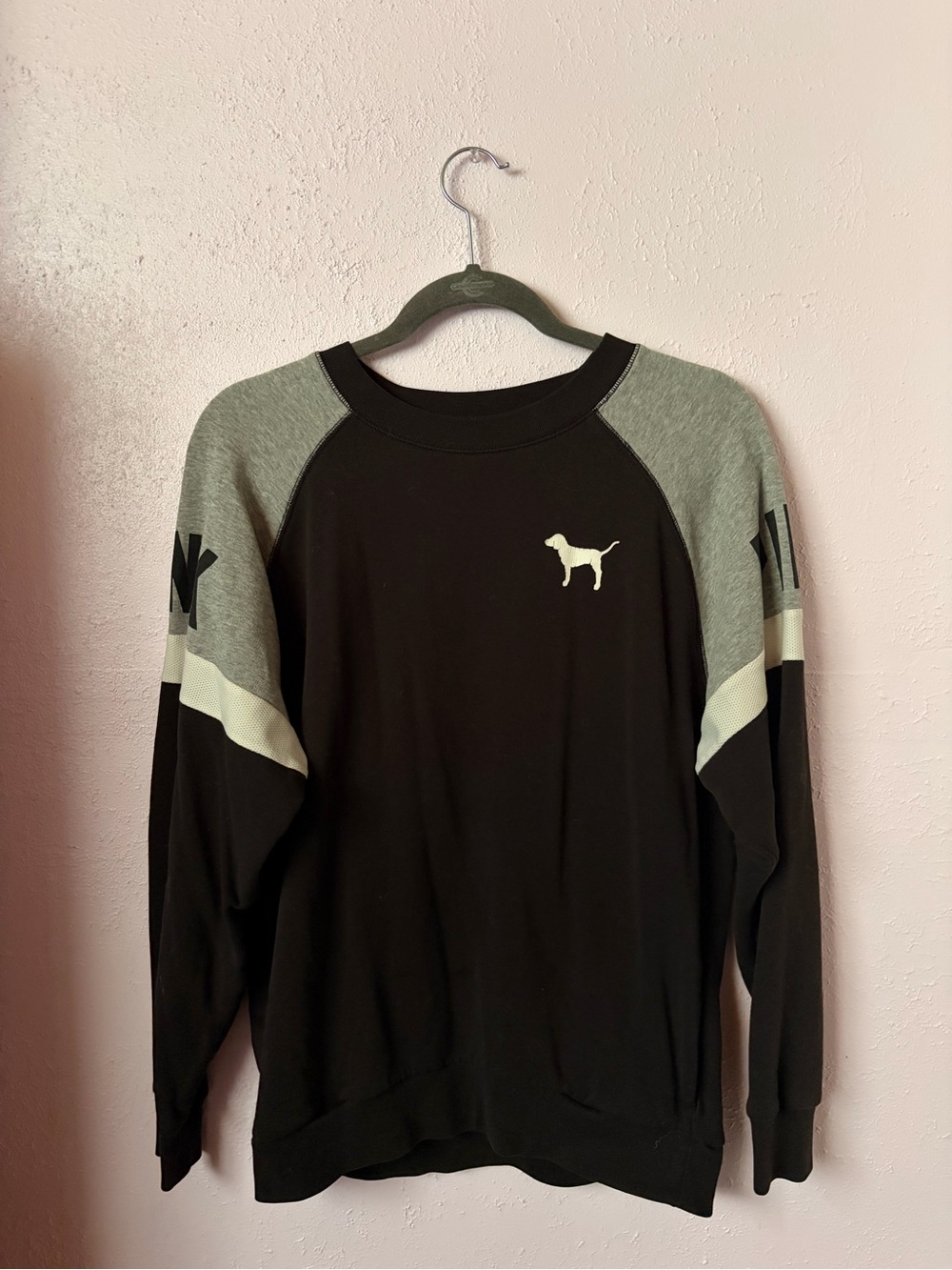 Victoria's Secret Black and Gray Crewneck Sweater